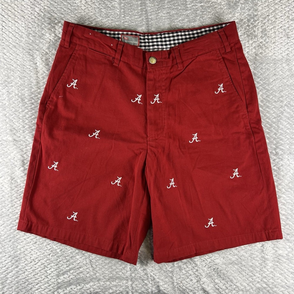 Pennington & Bailes Alabama Crimson Tide Shorts Mens 34 Red Embroidered Logo SEC